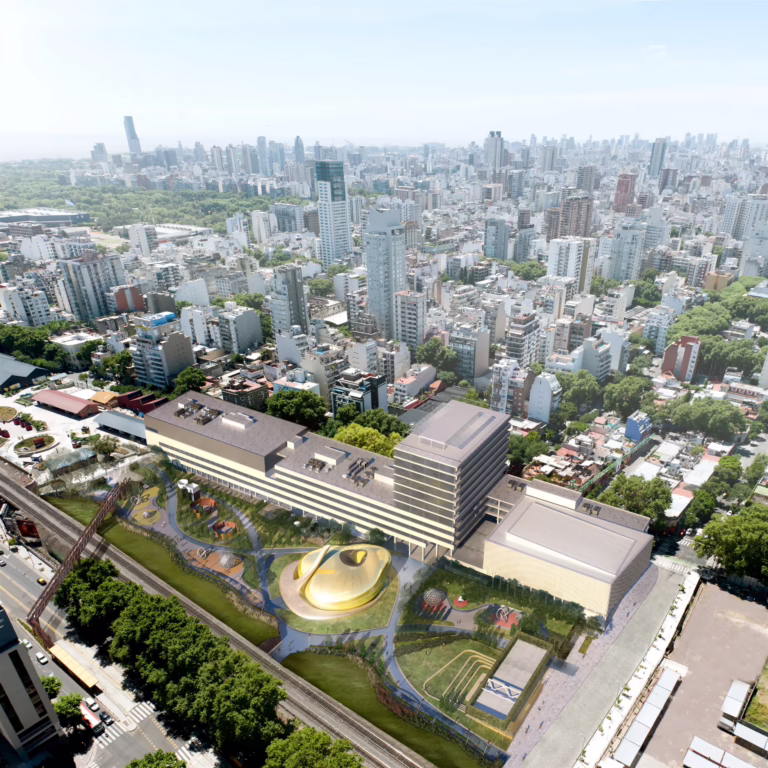 Arquitectura y Paisaje: vista aérea de la propuesta para el Parque de las Ciencias, Palermo